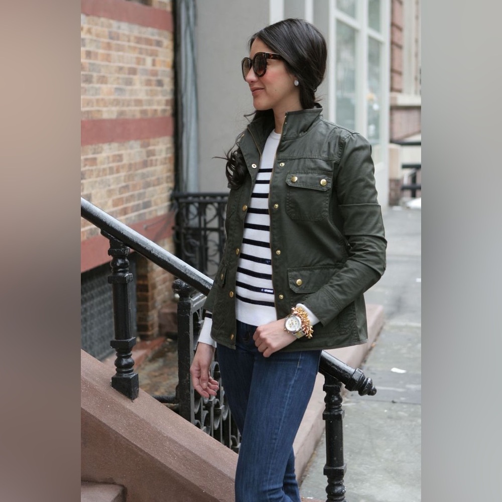 J. Crew Downtown Field Utility Jacket in Olive Green - Picture 12 of 16